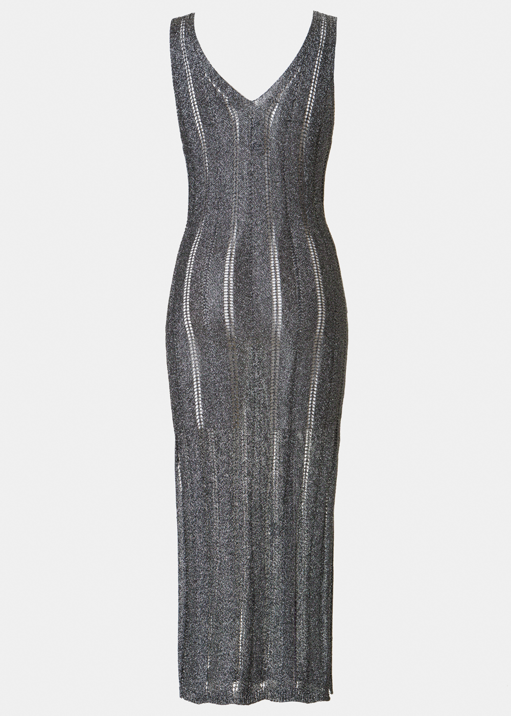 Grey Shimmery Knitted Beachwear 